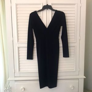 Moda International Black three-quarter length sleeve dress.